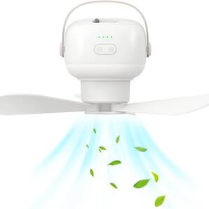 【キャンプ扇風機&10000mAhバッテリー内蔵&LEDライト機能】 吊り下げ扇風機 天井扇風機 卓上扇風機 USB充電式 大容量バッテリー内蔵