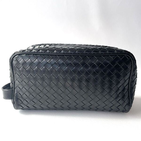 高級*ボッテガヴェネタ BOTTEGA VENETA イントレチャート セカンドバッグ クラッチバッグ イントレチャート 黒 レザー ブラック 本革