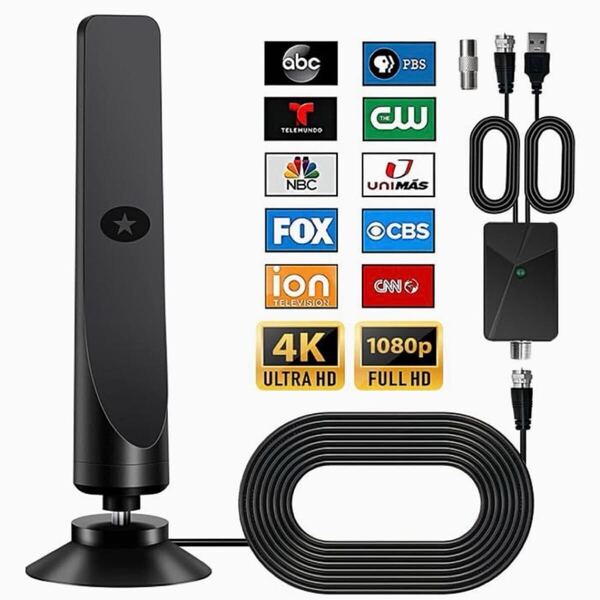 テレビアンテナ 地デジアンテナ 室内 屋外 屋内 4K 高画質 UHD 1080p HDTV 360度 全方位受信 USB 最大450km 防水 VHF UHF デジタルアンテナ