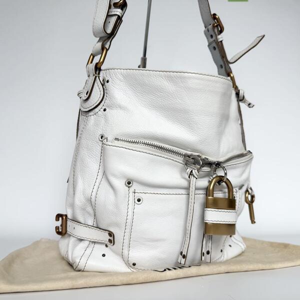 美品 クロエ パディントン ワンショルダー ハンドバッグ レザー 南京錠