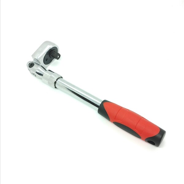 送料無料 首振り 伸縮式 ラチェットハンドル 差込角9.5mm(3/8) 72ギア 3段階に長さの調整可能