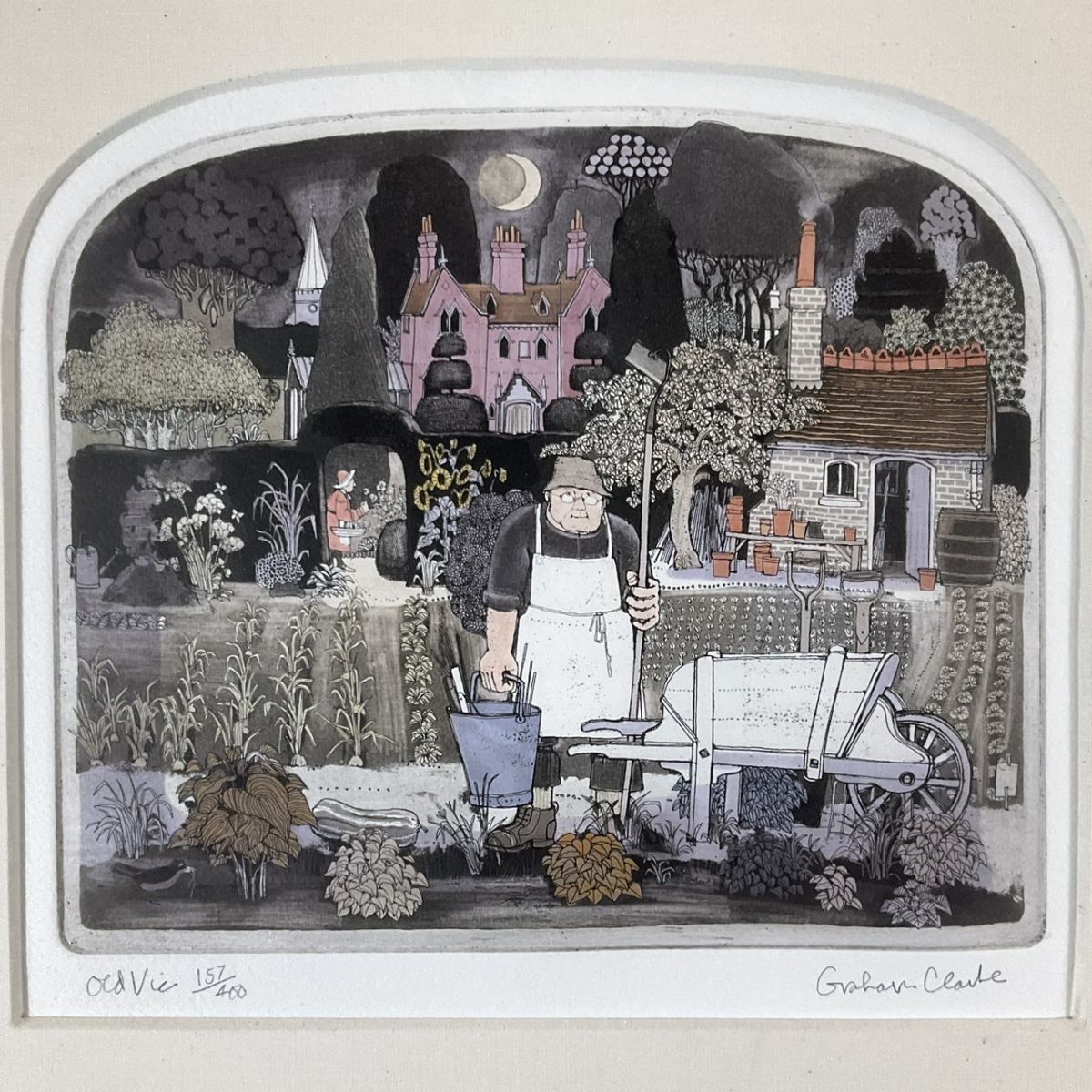 手彩色銅版画(エッチング) グラハムクラーク 「西へ」 手彩色銅版画(エッチング) グラハムクラーク 「西へ」（真作