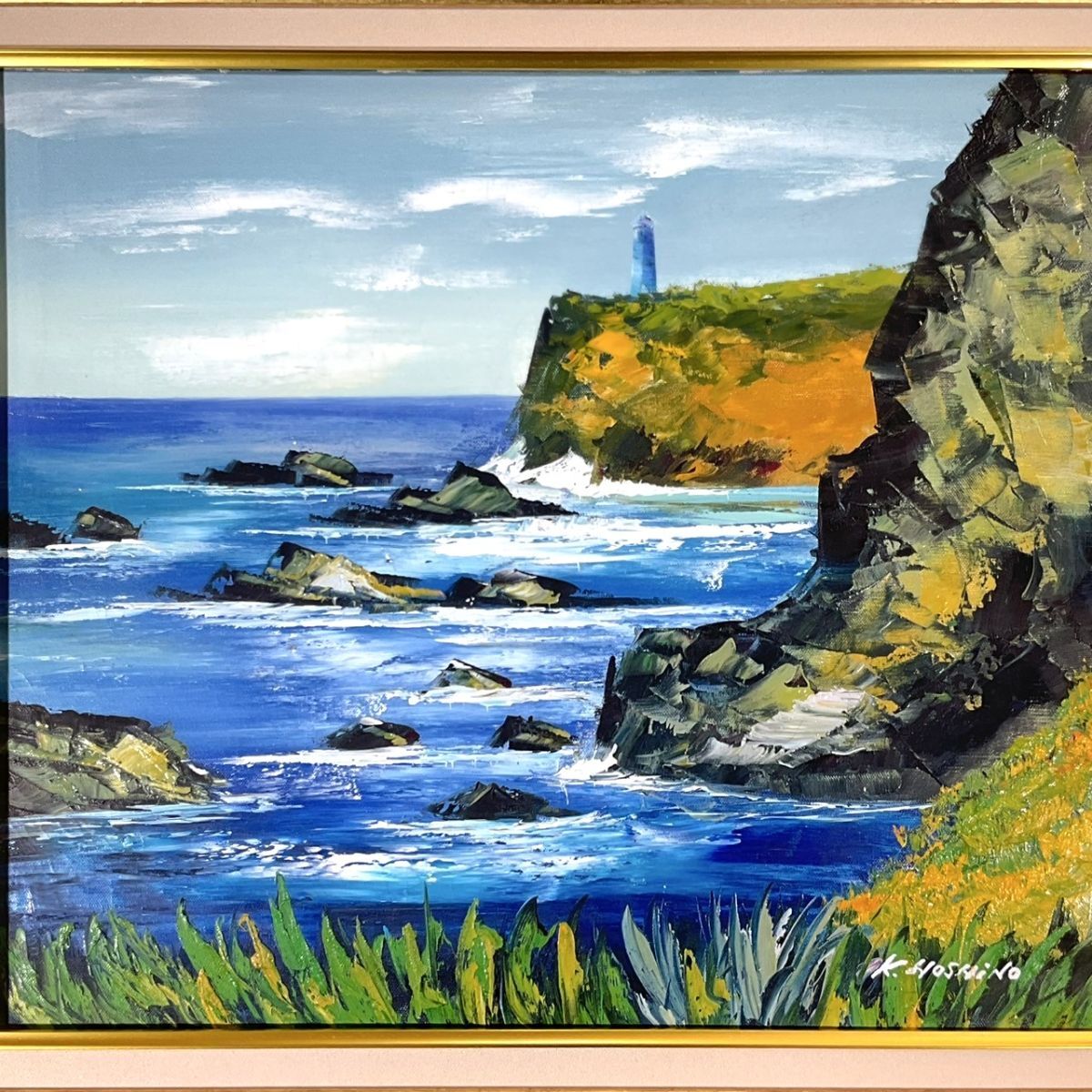 真作 風景画 油彩 真贋保証佐藤忠彦 『 山村の秋 』 群馬県油彩