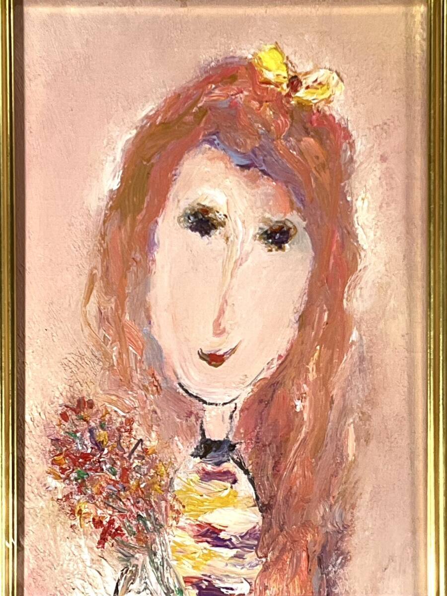 GINZA絵画館】菅沼金六 油絵12号「えんじのガウン」裸婦・滞米