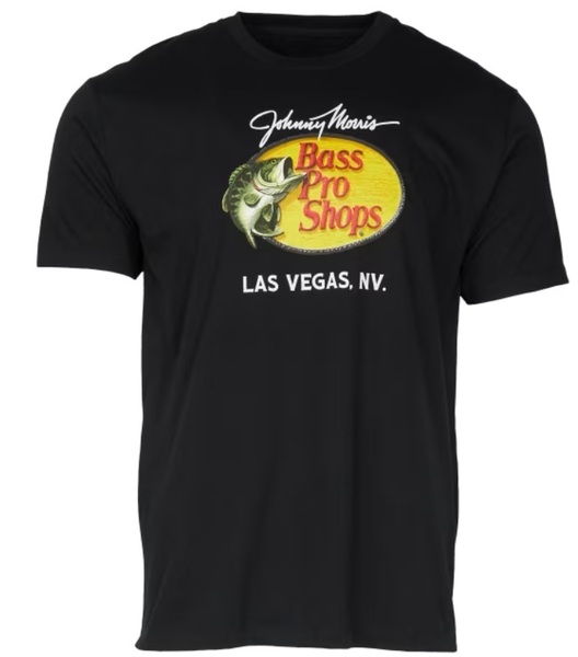 ■新品 BASS PRO SHOPS T-Shirt M 日本L 黒 ブラック ロゴ バスプロ バスプロショップス シャツ バス釣り アウトドア 長瀬智也 ラスベガス