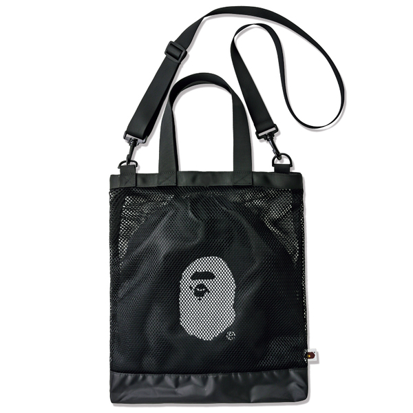 BAPE◆A BATHING APE/ブラック◆メッシュバッグ&巾着ポーチセット◆ショルダーバッグ/付録ノベルティ