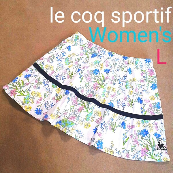 【超美品】le coq sportif ルコックスポルティフ レディースL ミニスカート スコート テニスウェア スカート 両ポケット バドミントン