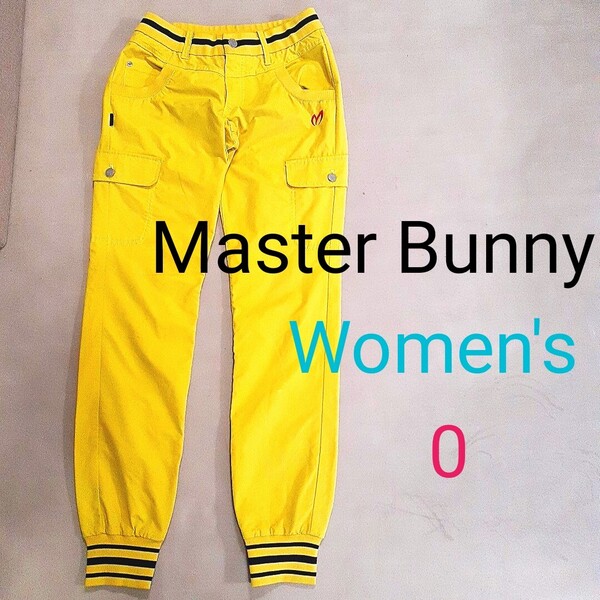 【超美品】Master Bunny Edition マスターバニーエディション レディース0 S相当 ゴルフウェア ゴルフパンツ ゴルフ マスタードイエロー