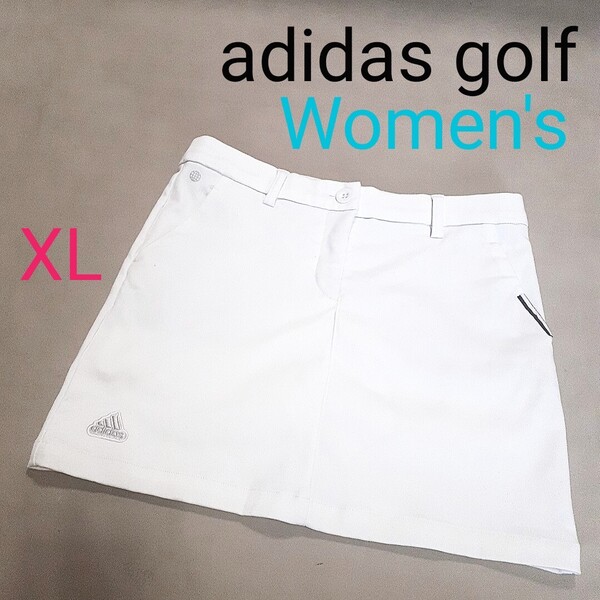 【超美品】adidas golf アディダスゴルフ レディースXL ゴルフウェア ストレッチスカート スカート ゴルフスカート ロゴ刺繍 ワッペン