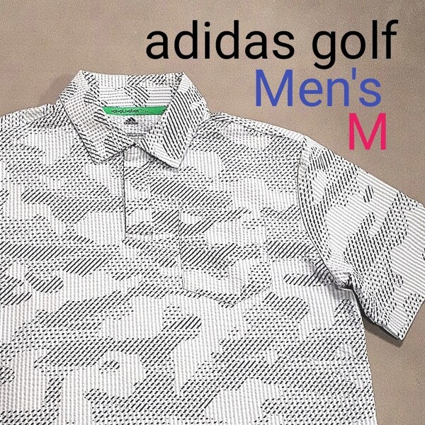 【超美品】adidas golf アディダスゴルフ メンズM 半袖ゴルフポロシャツ ゴルフウェア ゴルフポロシャツ 半袖ポロシャツ サッカー生地