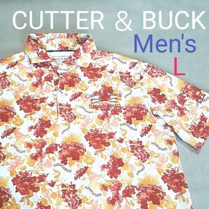 【超美品】CUTTER&BUCK カッターアンドバック メンズL 半袖ポロシャツ 半袖ゴルフポロシャツ ゴルフシャツ ゴルフウェア ゴルフポロシャツ
