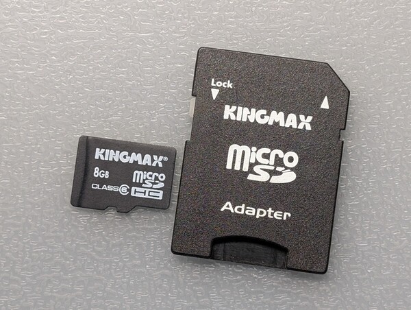 KINGMAX microSDHCカード 8GB Class6 / SDカード 変換アダプタ ケース付き キングマックス micro SDカード メモリーカード 動作確認済み