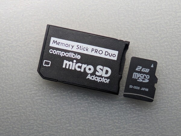 Memory Stick PRO Duo Compatible microSD Adaptor microSD 2GB ケース付き メモリースティック プロ デュオ 変換アダプター 動作確認済み
