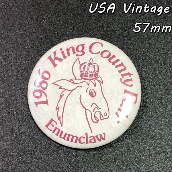 缶バッジ アメリカ 輸入雑貨 ビンテージ 57mm 『 キング郡 1966年 』 バッチ 当時物 ( BAT942 )