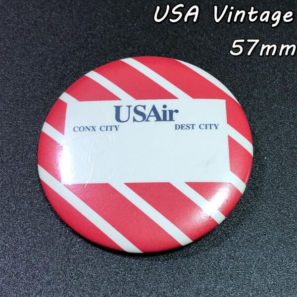 缶バッジ アメリカ 輸入雑貨 ビンテージ 57mm 『 USA 』 バッチ 当時物 ( BAT977 )