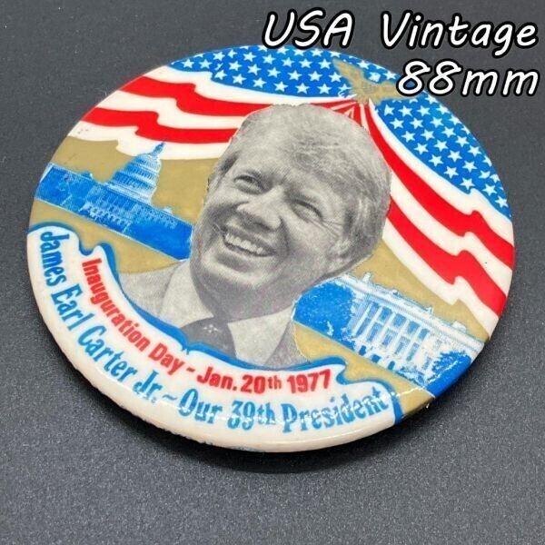 缶バッジ アメリカ 輸入 雑貨 ビンテージ 『 カーター大統領 雑貨 』 バッチ ( BAT2236 )