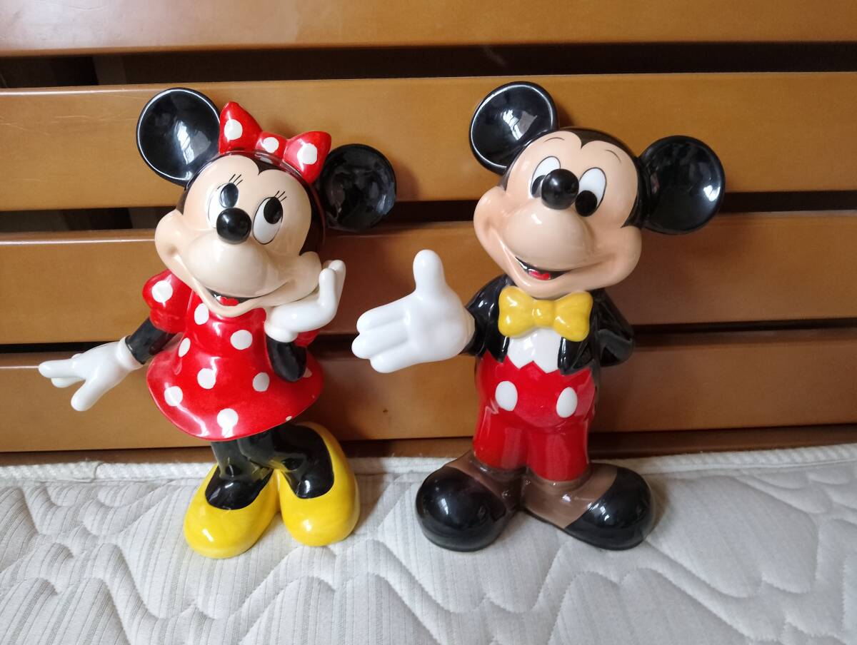 レア☆ミッキーミニー陶器置物 レトロ 東京ディズニーランド