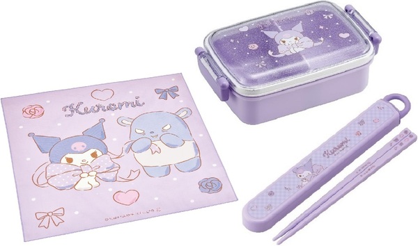 新品未開封◆Skaterお弁当箱3点セット◆クロミマイメロディ/サンリオ450mlランチボックスお箸お弁当クロス 子供キッズ女の子小学生 日本製
