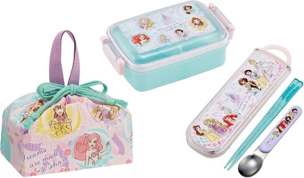 新品未開封◆Skaterお弁当箱3点セット◆ディズニープリンセス450mlランチボックスお箸コンビセットお弁当袋巾着 子供キッズ女の子 日本製