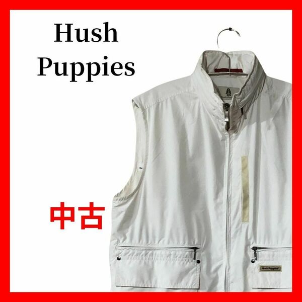 Hush Puppies ハッシュパピー ベスト 白 多ポケット B1735