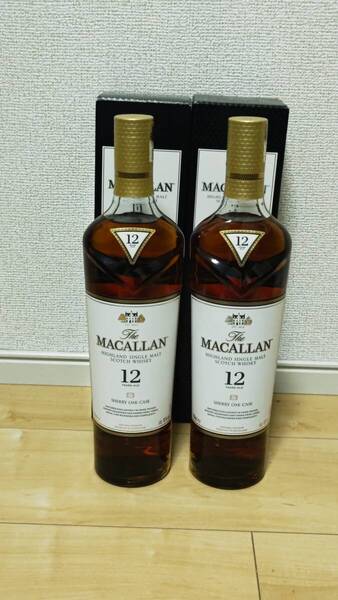 マッカラン シングルモルト ウイスキー 40% 700ml 12年 箱付き 2本セット ★MACALLAN SHERRY ORK CASK シェリーオークカスク