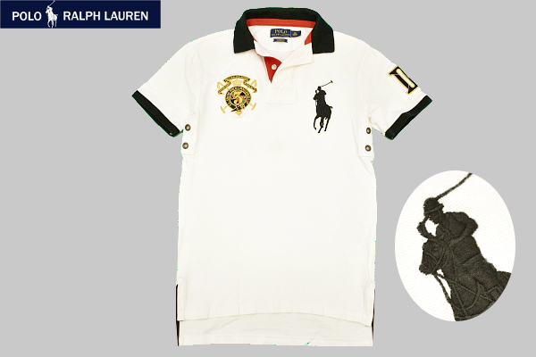 Y-8147★送料無料★POLO RALPH LAUREN ポロ ラルフローレン★現行正規品 3D立体ビックポニーロゴ刺繍 鹿の子 半袖 ポロシャツ XS