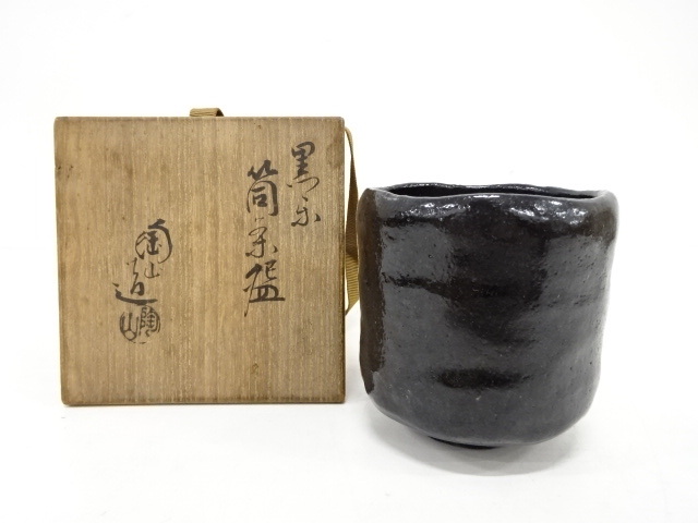 抹茶茶碗 伊東陶山(三代)/黒釉茶盌 京都粟田焼 Yahoo!オークション -「陶山」(茶碗 ) (茶道具)の落札相場・落札価格