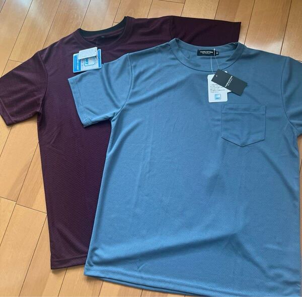 新品 Quick dry Tシャツ 2枚 M 涼しい素材 無地 ボーダー