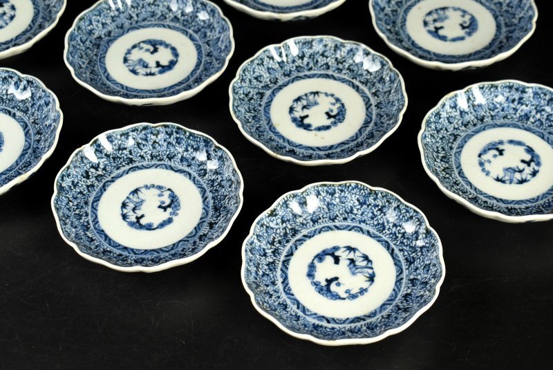 古伊万里 伊万里 染付 なずな なずな文 煎茶碗 蔵出し 10客