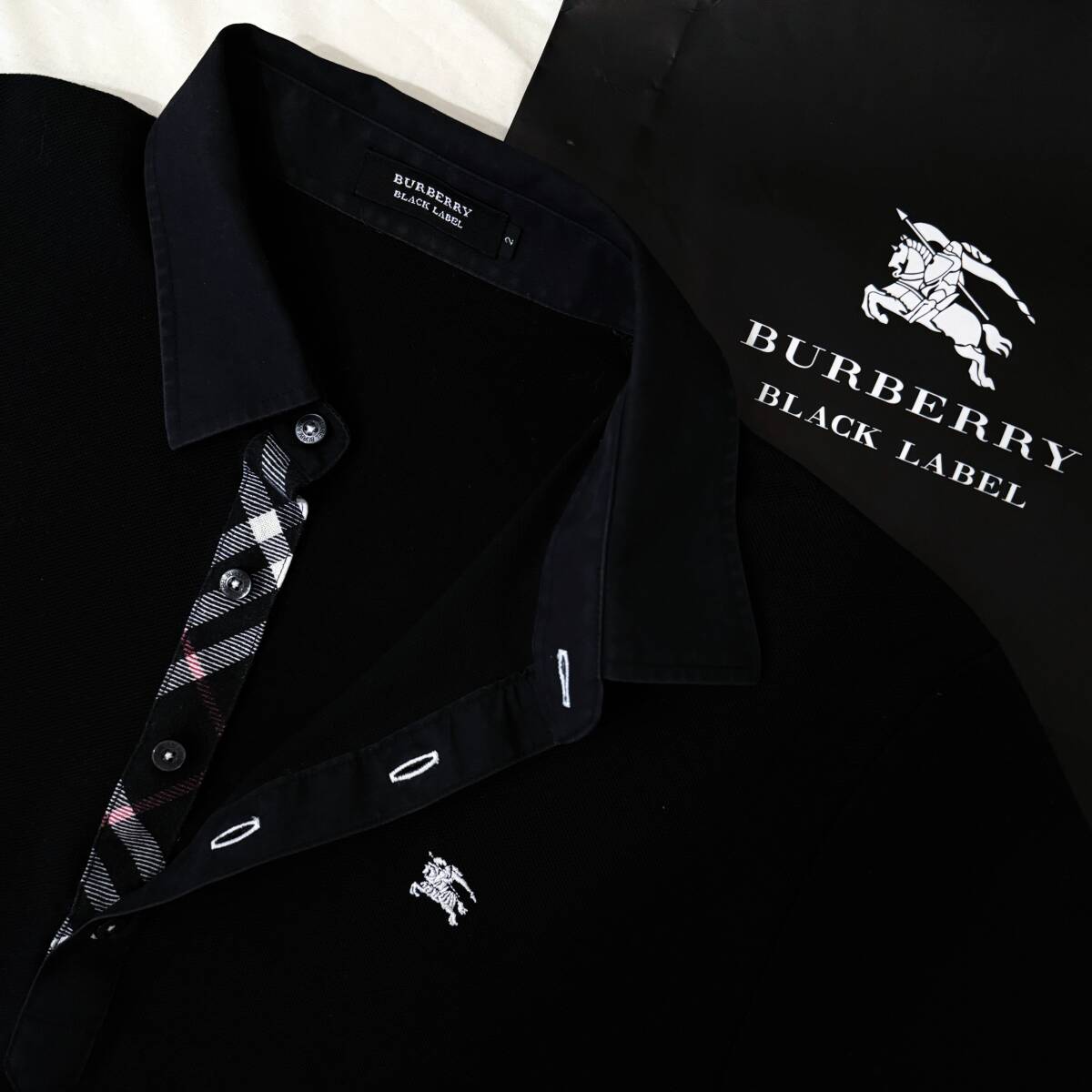 未使用タグ付 BURBERRY BLACKLABEL ポロシャツ