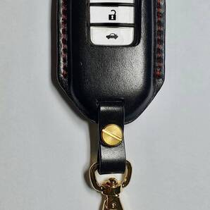 スマートキーカバー CR-V など ホンダ 革 黒 A00385