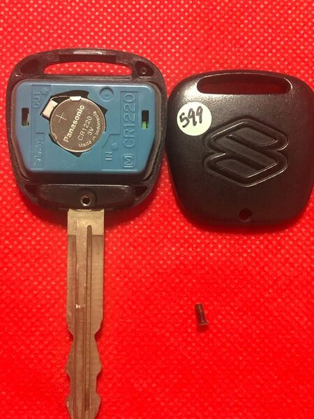 SUZUKI スズキ ワゴンR エブリイ ジムニー アルト MRワゴン etc. キーレスキー 1ボタン 青基盤 スマートキー (599)