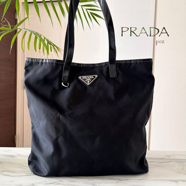 超美品 PRADA プラダ テスート 大容量トートバッグ*メンズ レディース メンズ ハンド ブラック 黒 軽量 フォーマル ビジネス 通勤 A4
