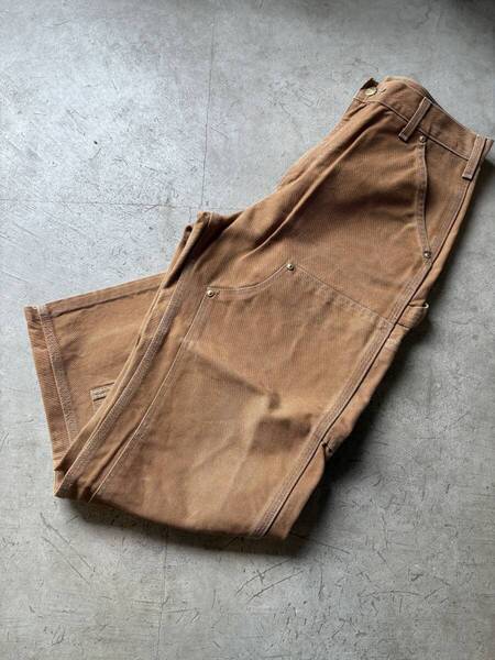 【超美品】 Carhartt カーハート ペインターパンツ ブラウンダック アメリカ製 ダブルニー W31×L30 古着 パンツ ヴィンテージ ダック地