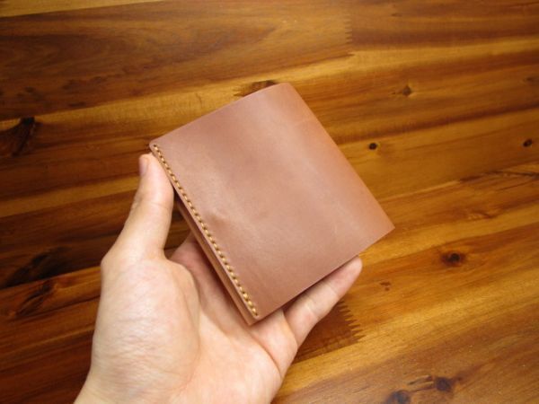 1点限定 HORWEEN コンパクトウォレット ホーウィン シェルコードバン ナチュラル 手縫い 二つ折り 財布 ミニマル キャッシュレス