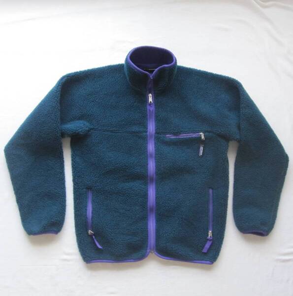 ☆90s パタゴニア ベビーレトロカーディガン (XS) ブルーグラス 1991年 /patagonia / グリセード / パフボール vintage mars ジャケット