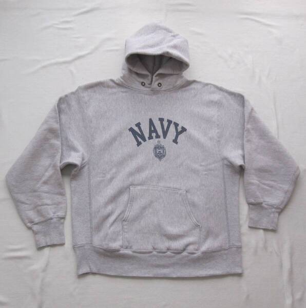 ☆ 80s トリコタグ チャンピオン USNAVY リバースウィーブ パーカー (XL) 染み込み ヴィンテージ/ 単色タグ タタキ 後付け navy usafa usma