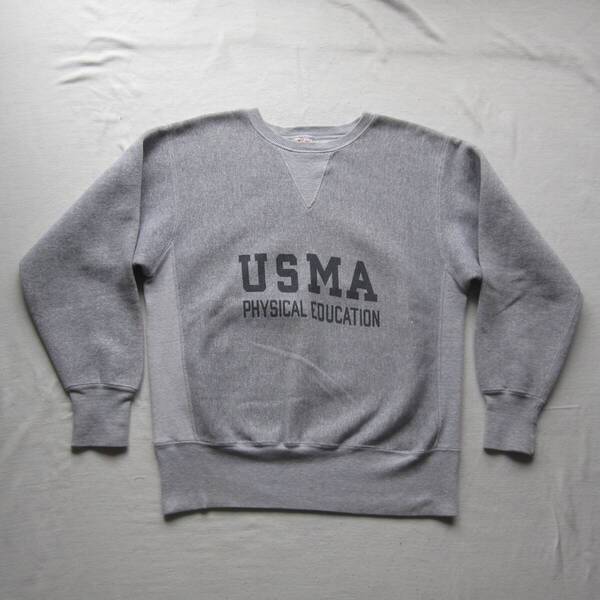 ☆ 70s 単色タグ チャンピオン USMA リバースウィーブ (M) 染み込み スウェットシャツ ヴィンテージ トリコタグ タタキ 後付け usafa navy