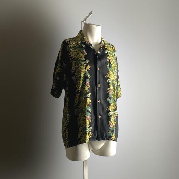 80s 90s 開襟 レーヨン 50s ボーリングシャツ アロハ オープンカラー