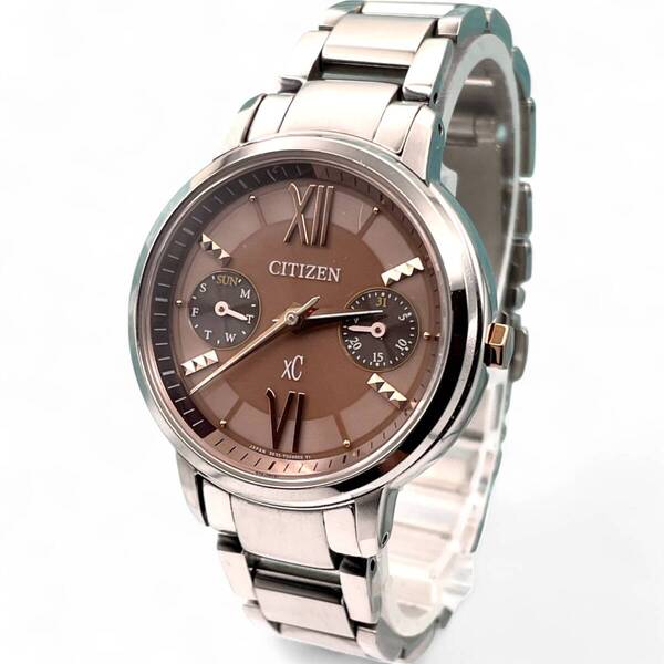 美品 ■ 稼働 CITIZEN シチズン クロスシー XC ディース腕時計 8635-T016057 クォーツ アナログ シンプルデザイン 3894-41-18