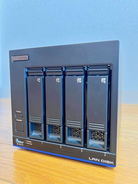【美品】IO-DATA LANDISK HDL4-X8 4ベイ NAS 8TB (WD Red NAS 2TB HDD4台付属)