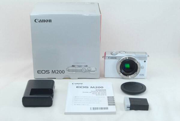 ★良品★Canon キャノン EOS M200 ボディ ホワイト 元箱付き♪