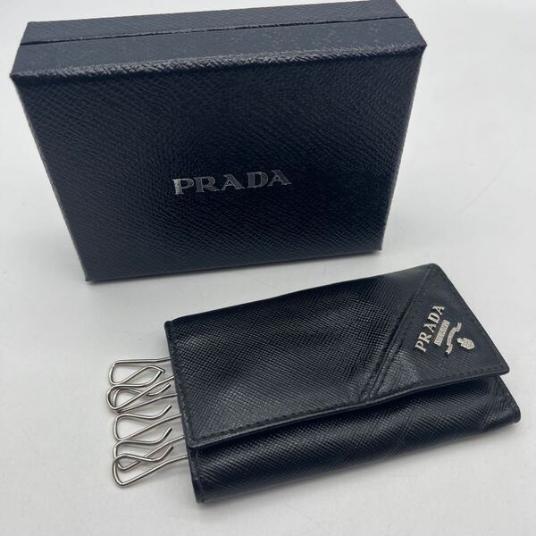 PRADA プラダ 6連 キーケース ブラック サフィアーノ