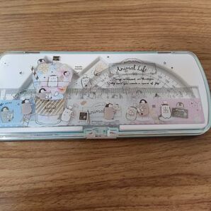 アニマルライフ/Animal Life 定規セット 三角定規 分度器 ペンギン シロクマ しろくま ぺんぎん キャラクター