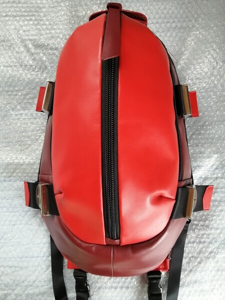 【レア物・タグ付き】KATSUYUKI KODAMA カツユキコダマ オールレザー リュックサック バックパック デイパック 極美品! レッドMIX
