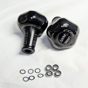 新品 Bプロジェクト PT35 リブレ 管215GY ハンドルノブ ベアリング付き 未使用 オールブラック 2個セット シマノA ダイワS