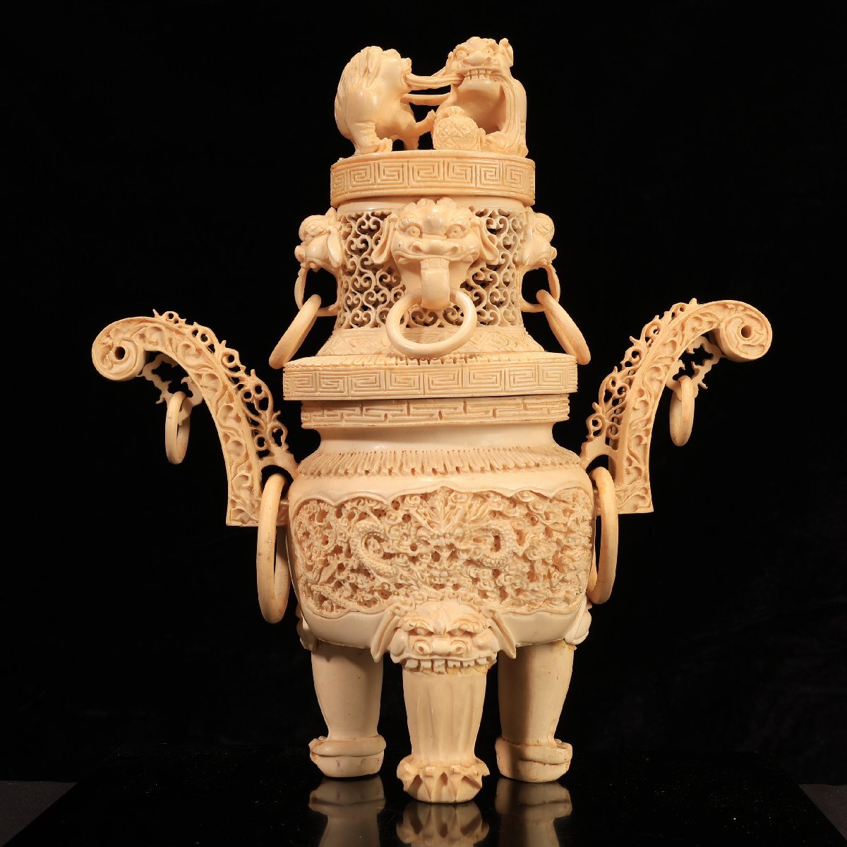 中国 香炉 アンティーク 古美術 骨董品 彫刻 匠の技 台座付 激レア 希少 壺 Amazon｜LAOJUNLU アンティーク純銅龍の香炉 香炉 香炉 中国の