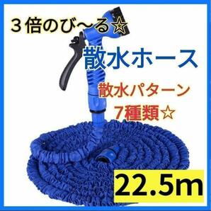 ▼●ホースリール 伸縮 シャワーホース 洗車 ガーデニング 散水ホース 青 庭