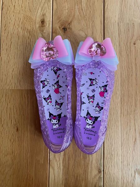 新品タグ無し サンリオ クロミ ビニールサンダル キラキラ パープル 16センチ