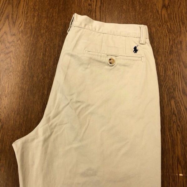 【GF051】POLO RALPH LAUREN W32 L32 チノパンツ ワークパンツ ベージュ TALON ZIP メンズブランド古着 ポロ ラルフローレン 送料無料